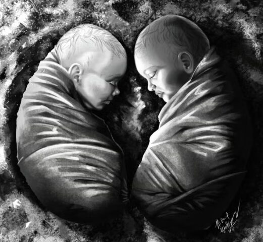 Уникальное двойное захоронение. Свинцовые технологии времен Римской империи явились причиной смерти детей и взрослых