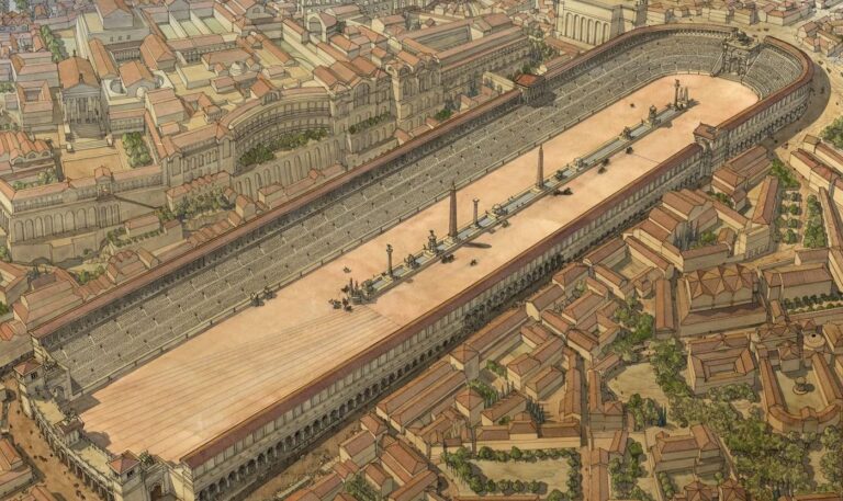 Здесь проводились гонки на колесницах. Под бывшей свалкой обнаружен ипподром времен Римской империи