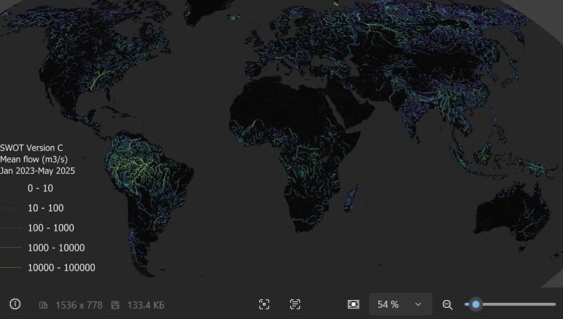 Глобальная оценка расхода воды в реках: первые данные предоставил французский спутник SWOT