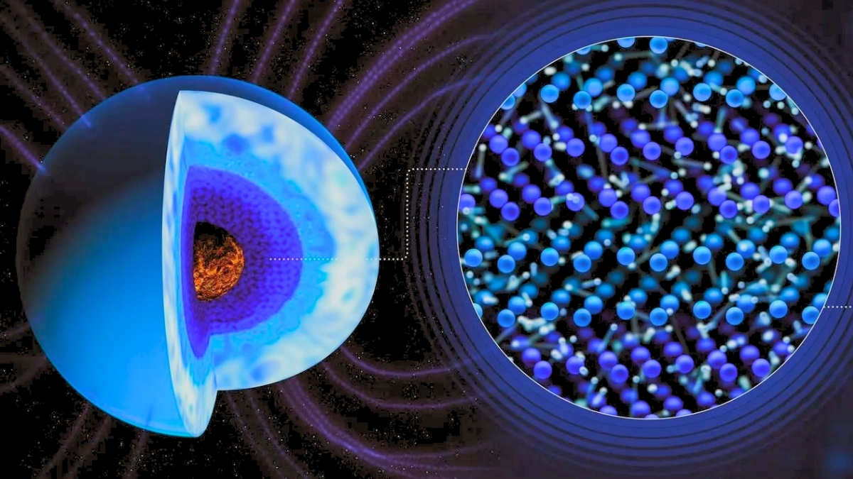 Горячий черный лед. Возможно, исследователи нашли причину сильного магнетизма Нептуна