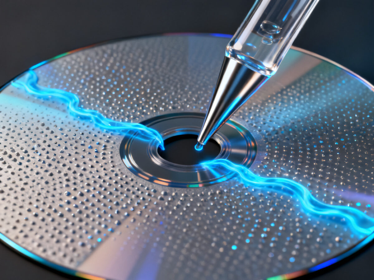 Рельефный свидетель: DVD-болванка из прошлого учит микроскоп меткости