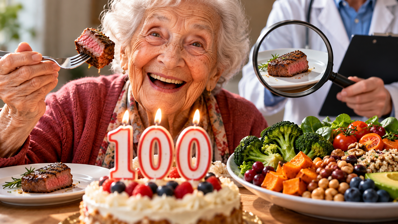 Исследование показало, что мясоеды чаще доживают до 100 лет, но есть важный нюанс